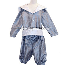 Style 241 Boys Ring Bearer Suit in Burgundy and Silver Gray