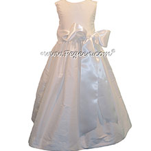 Pegeen's Basic Add A Sash Flower Girl Dress in Antique White