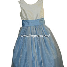 Style 301 in Baby Blue and Ivory Custom flower girl dresses