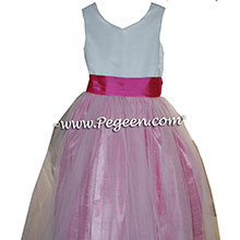 Custom Cerise Pink and Rose Flower Girl Dresses