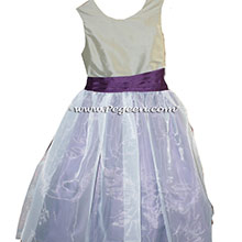 Style 301 in Thistle and Ivory Custom flower girl dresses