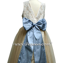 aloncon lace and french blue tulle jr bridesmaids dresses