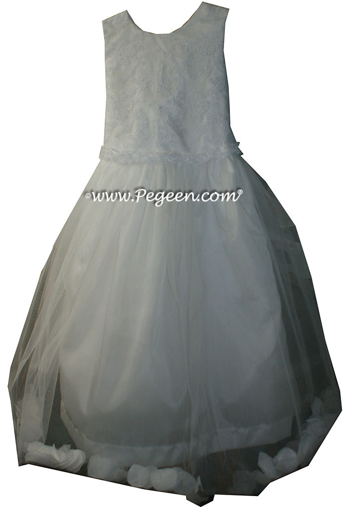 ALONCON LACE CUSTOM FIRST COMMUNION DRESS WITH TULLE