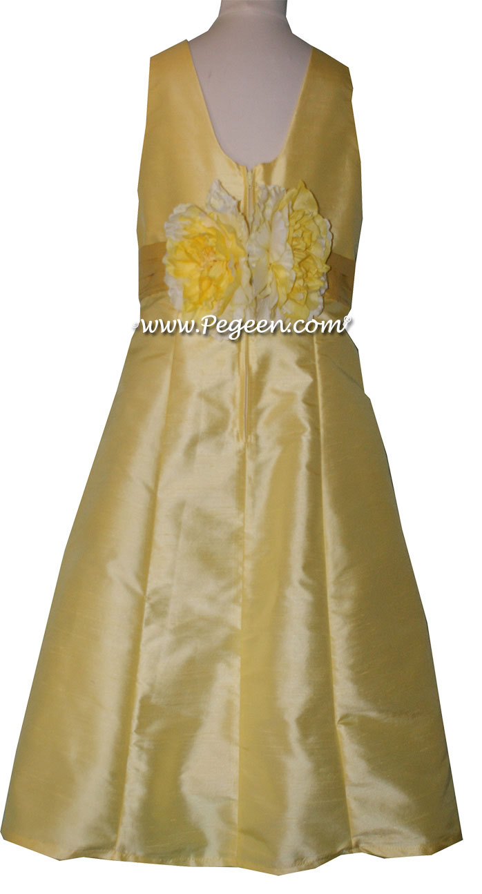 Jr Bridesmaids Dress Style 320 Lemonade and Golden Rod Silk | Pegeen