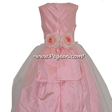 Custom Bubblegum Pink silk Organza Flower Girl Dresses