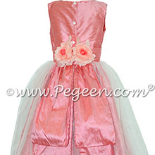 Custom Gumdrop Pink silk with Organza CUSTOM FLOWER GIRL DRESSES by Pegeen