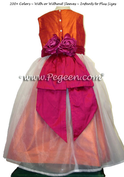 Mango and Raspberry Plus Size Junior Bridesmaids Dress Style 313