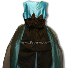 tiffany and chocolate brown flower girl dresses