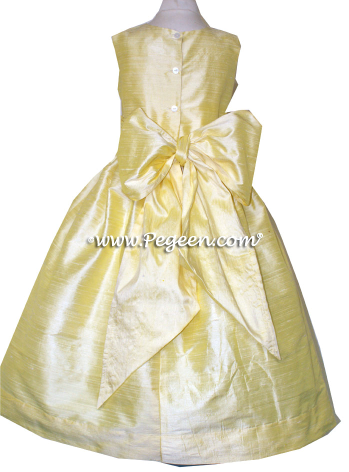 Baby Chick yellow silk flower girl dress from Pegeen Classics Style 318