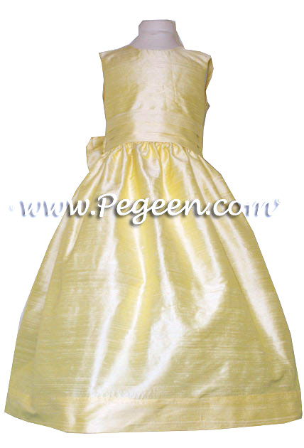 Baby Chick yellow silk flower girl dress from Pegeen Classics Style 318