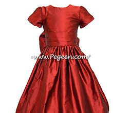 Claret (red) Silk Flower Girl Dresses style 318 by Pegeen