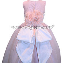 Baby Pink Sequins and White Flower Girl Dresses with Signature Bustle Style 325