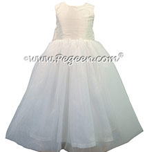 Custom Antique White Silk First Communion dress Style 326