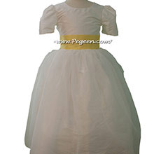 lemonade and New ivory silk Tulle Custom Flower Girl Dress Style 326