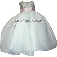 Petal Pink and morning gray infant flower girl dresses Pegeen style 326