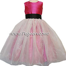 black and hot pink flower girl dresses