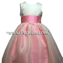 BUBBLE GUM PINK CUSTOM FLOWER GIRL DRESSES