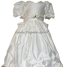Antique White Silk SILK Flower Girl Dresses by PEGEEN Style 328 - good for Pageants