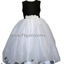 BLACK AND WHITE PETAL flower girl dresses 