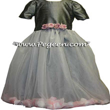 silver gray petal dresses