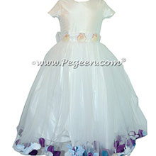Antique White Flower Girl Dresses with Petals and Sea Shells