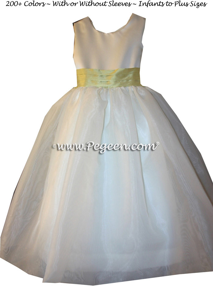 Sunflower yellow and white Flower Girl Dresses Classic Style 326