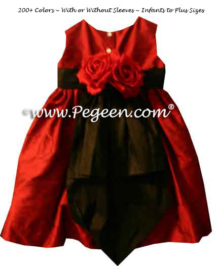 Red Silk Infant Holiday Dress 338