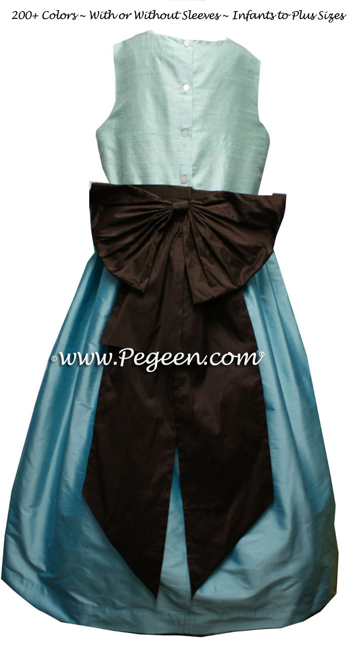 TIFFANY BLUE, AQUA and SEMI-SWEET flower girl dresses
