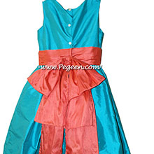 Melon and Bahama Breeze Flower Girl Dresses