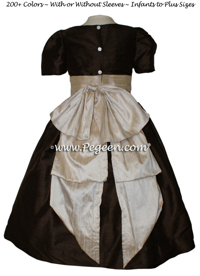 Toffee and Chocolate Brown flower girl dresses