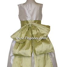 Flower Girl Dresses with Cinderella Back Bow Buttercreme and CITRUS by PEGEEN