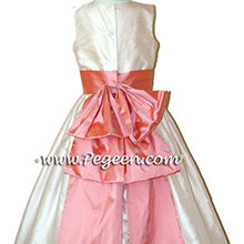 Flower Girl Dresses IN CORAL ROSE AND PEACH