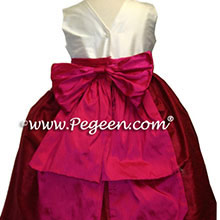 cranberry and raspberry flower girl dresses