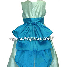 aqualine and turquoise flower girl dresses