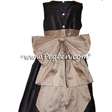 chocolate brown and ginger flower girl dresses
