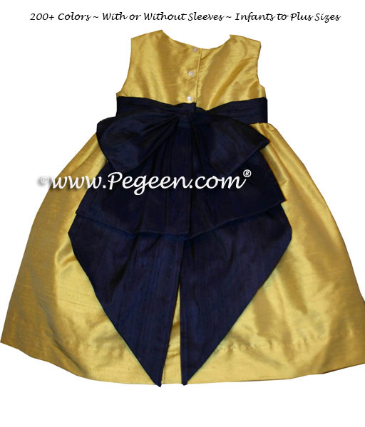 Mustard Yellow and Grape Toddler Flower Girl Dresses Style 345