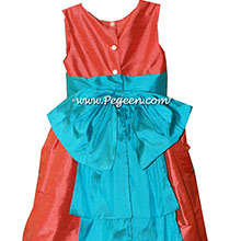 Melon and Bahama Breeze flower girl dresses