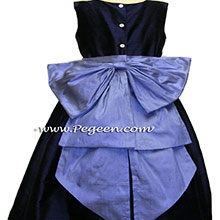 navy and ocean blue sash flower girl dresses