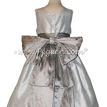 Silver Gray and Platinum flower girl dresses Style 345