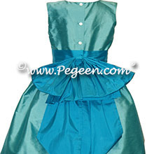 aqualine and turquoise flower girl dresses