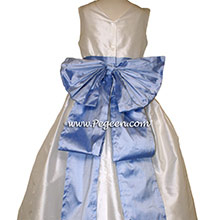 Wisteria (lavender) and New Ivory Silk Flower Girl Dresses Style 345