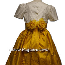 mustard yellow flower girl dresses
