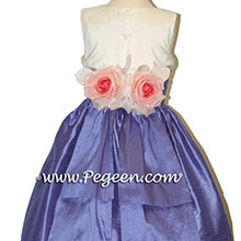 PURPLE VIOLET Flower Girl silk dress