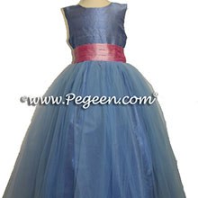 french blue tulle flower girl dresses