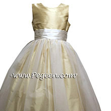 BUTTERCREME AND WHITE flower girl dresses 