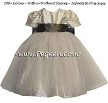 pewter or charcoal grey and platinum silver tulle flower girl dresses