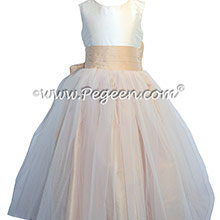 New Ivory and Pure Gold Tulle Flower Girl Dresses