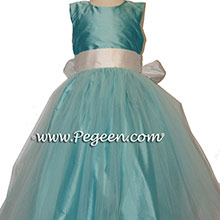 tiffany and ivory tulle flower girl dresse