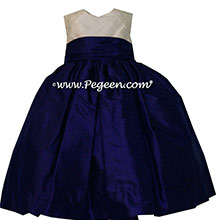 DEEP PLUM CUSTOM Flower Girl Dresses with pin tuck silk bodice - Pegeen Style 357
