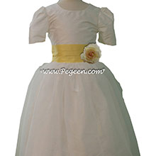 lemonade and New ivory silk Tulle Custom Flower Girl Dresses